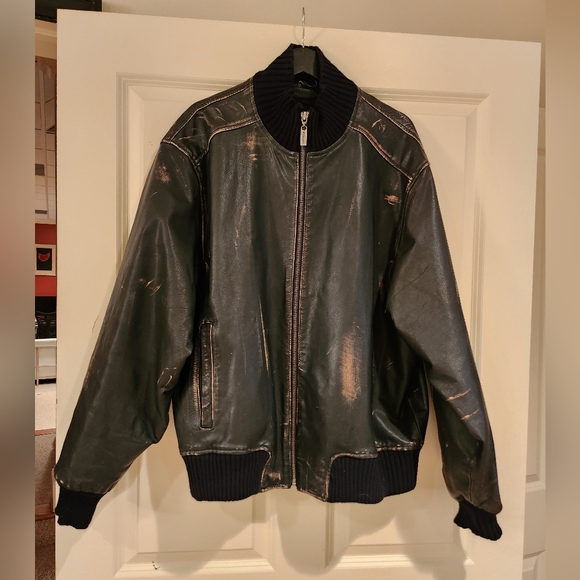 Distressed Leather Jacket - Picture 2 of 5